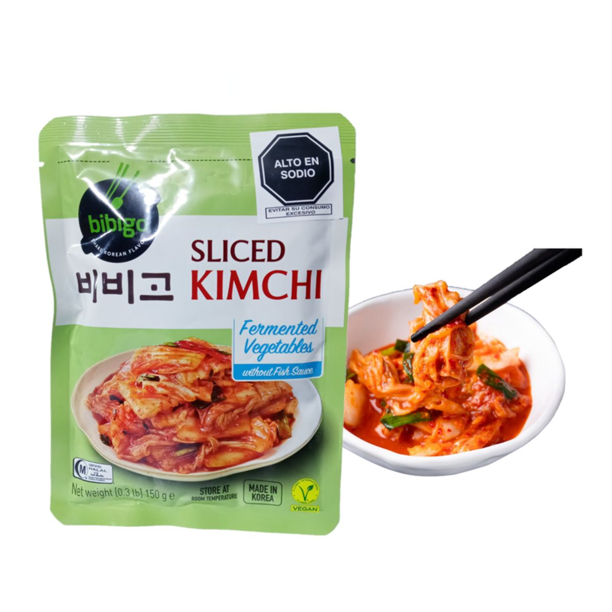 GENERICO - Kimchi Coreano Vegano en Trozos 150g Bibigo