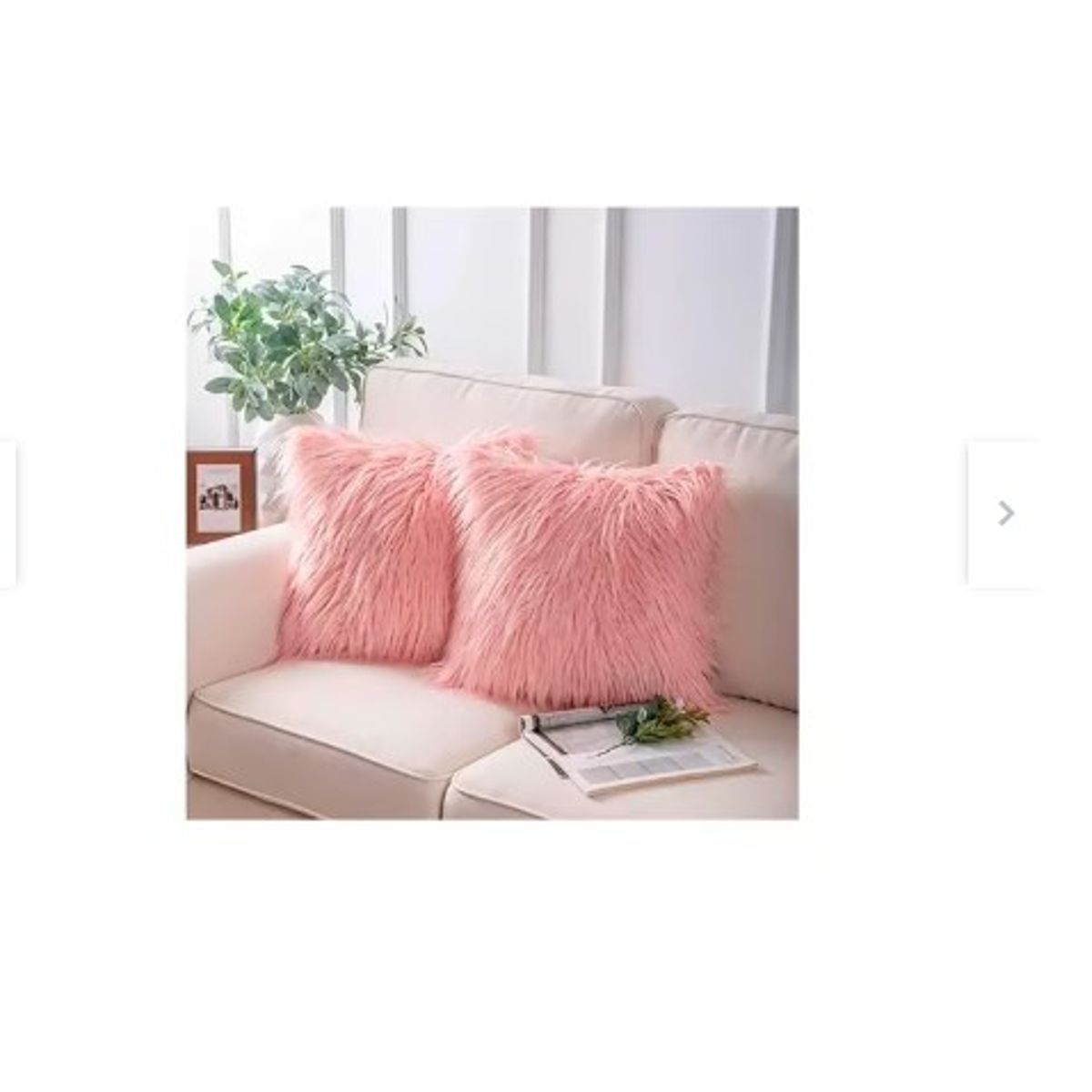 GENERICO - Set 2 Fundas Peluda Pelo Largo Rosa