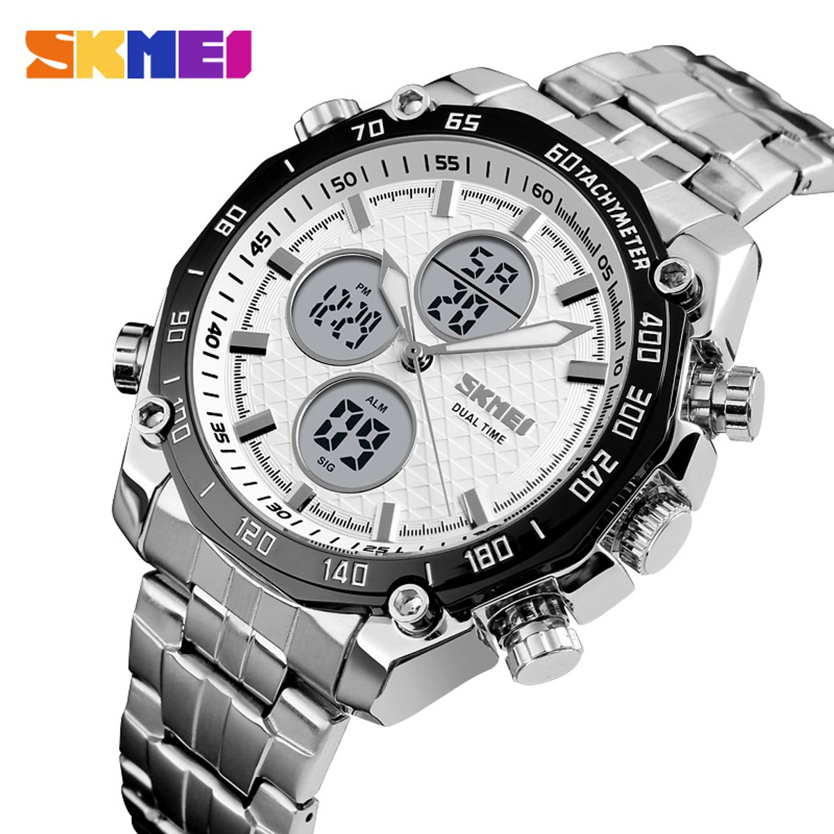 SKMEI - Reloj Skmei 1302 Plateado Original_.