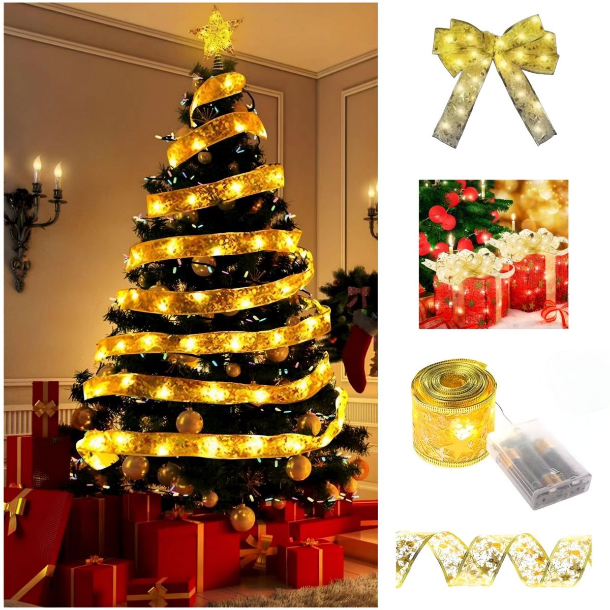 GENERICO - Cinta de luz Led para árbol navideño decoración regalo 5 m