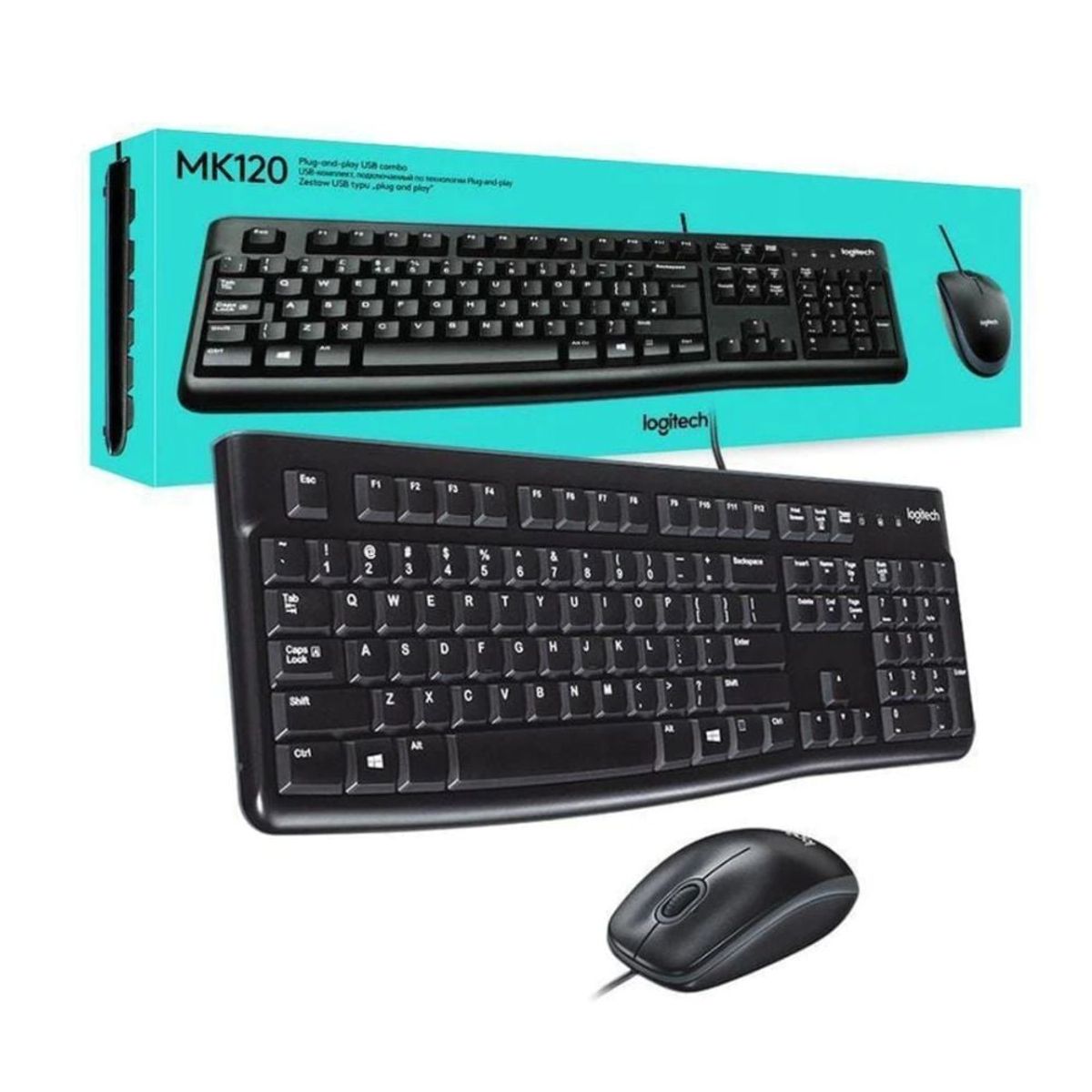 LOGITECH - KIT TECLADO Y MOUSE LOGITECH MK120 ALAMBRICO CONEXIÓN USB