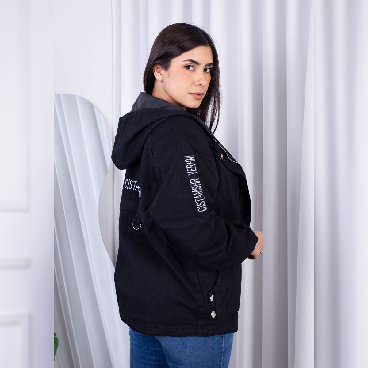 BENCUS JEANS - Casaca Jean Negro Mujer Parka
