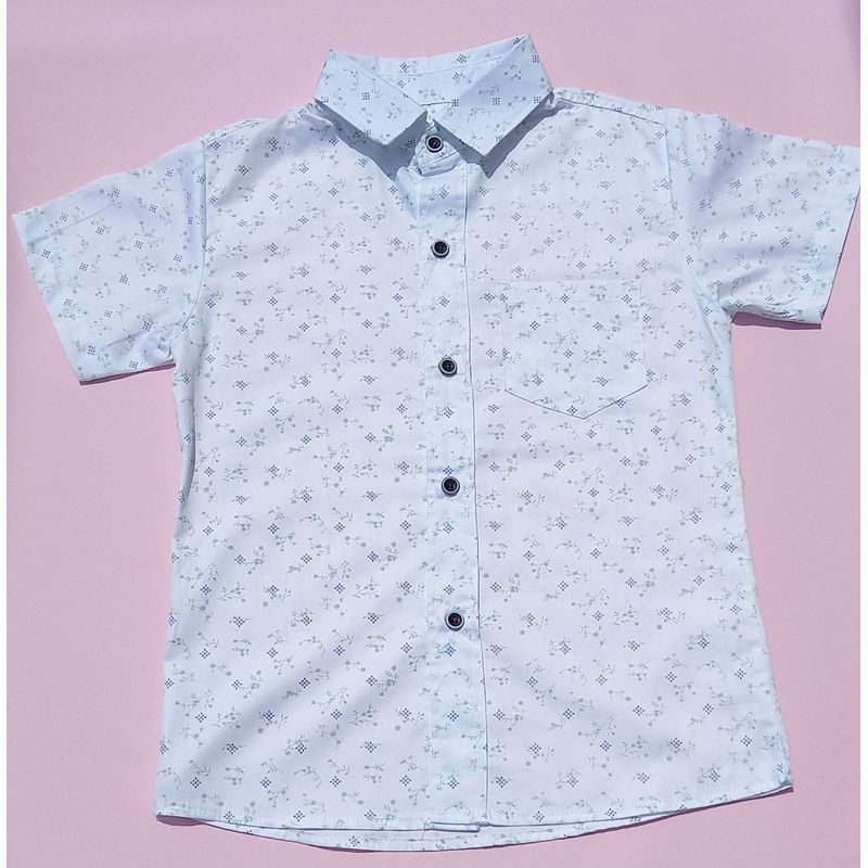 JOHN PRINCE - John Prince Camisa 100% algodón niños blanco estampado plantas