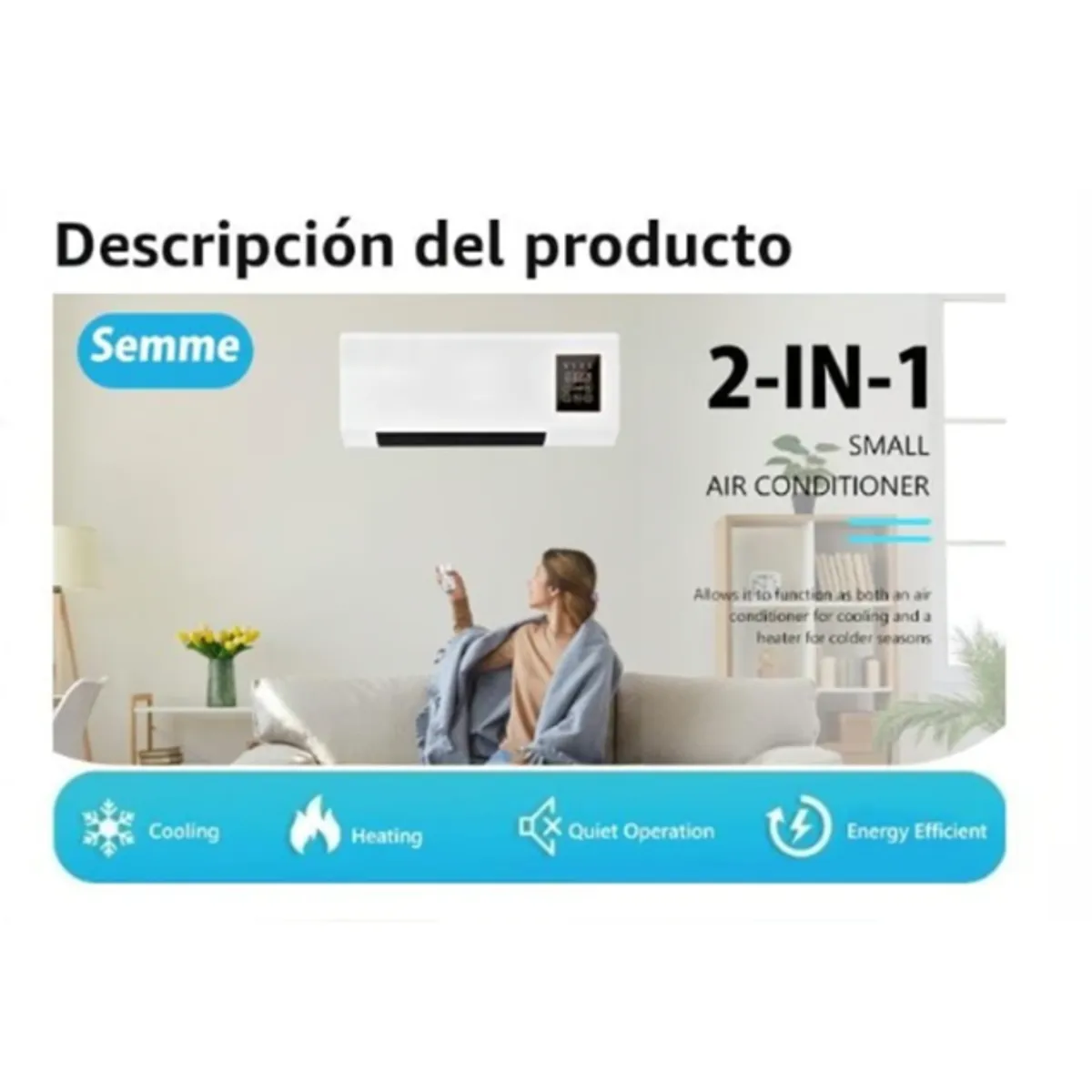 GENERICO - Calefacción Aire Acondicionado 2 en 1 y Control Remoto Para Pared