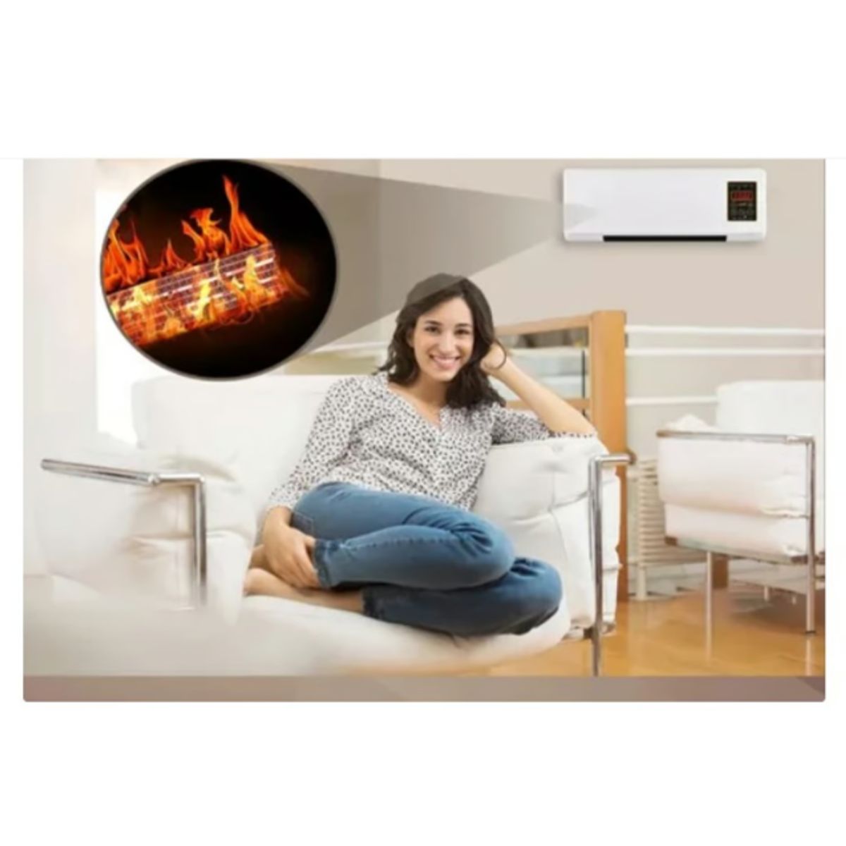 GENERICO - Calefacción Aire Acondicionado 2 en 1 y Control Remoto Para Pared