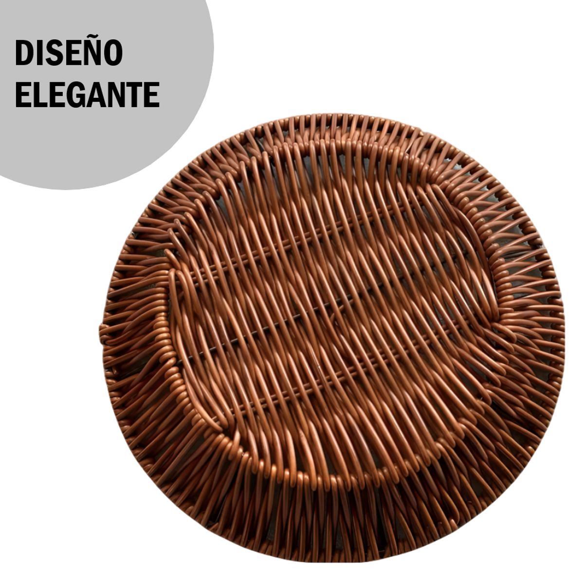 GENERICO - Juego x2 Paneras Cestas Redonda de plástico tipo mimbre