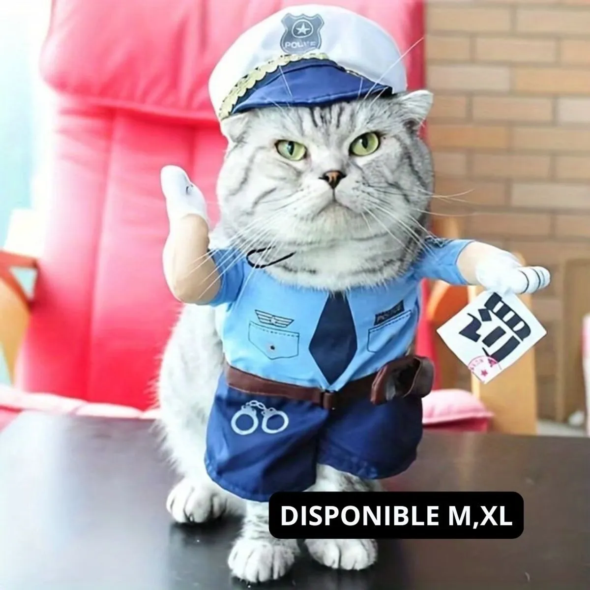 GENERICO - DISFRAZ PARA MASCOTA POLICIA - TALLA S