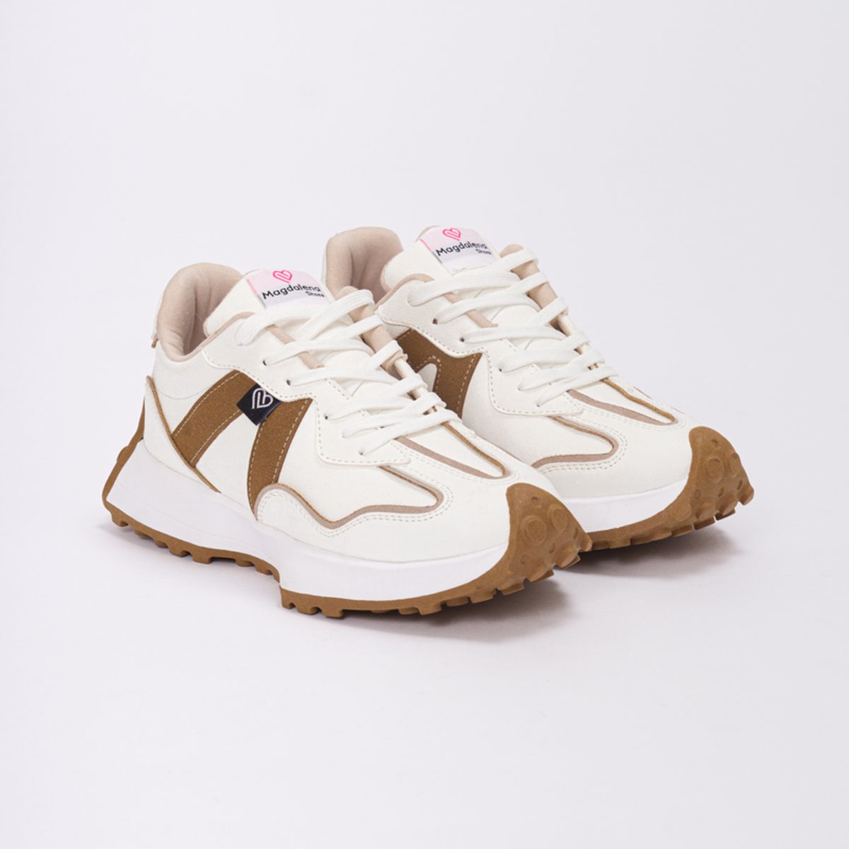 MAGDALENA SHOES - Zapatillas Chunky Vera 867 blanco- camel