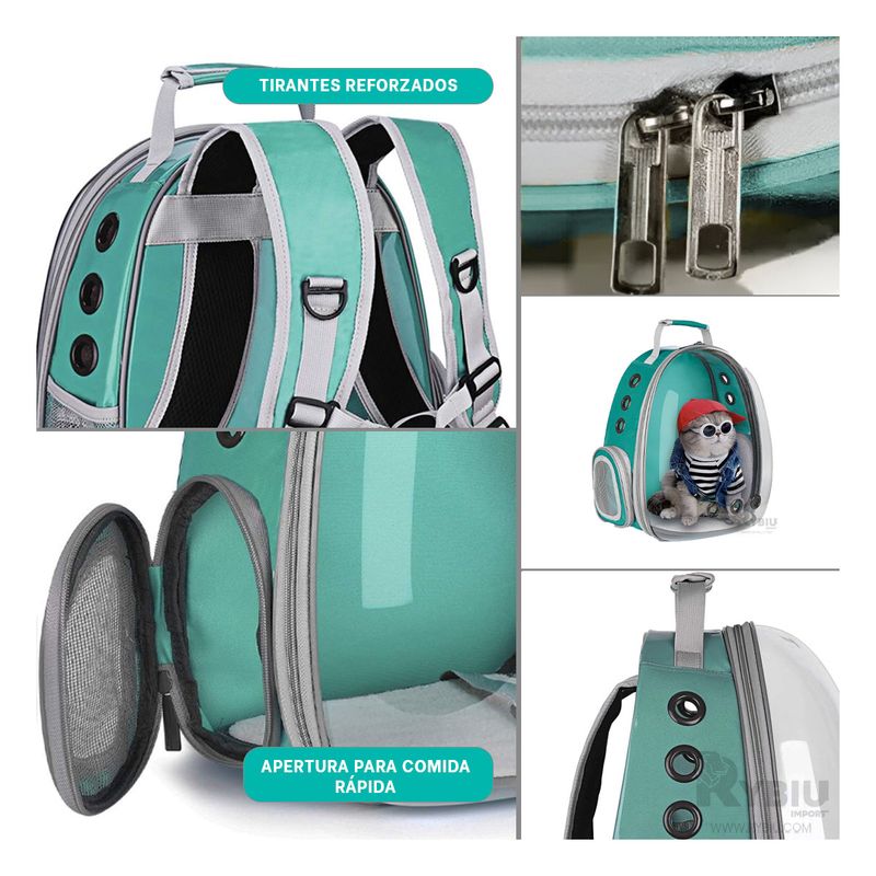 RYBIU IMPORT - Mochila Adaptable con Burbuja Transparente para Gato Verde