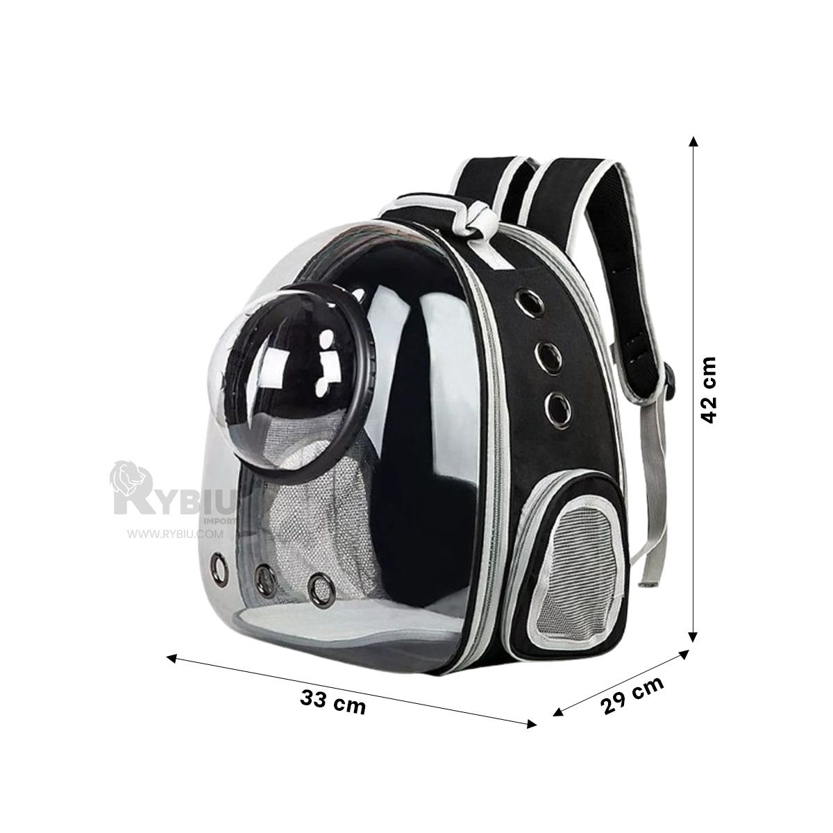 GENERICO - Morral de Mascota Transportable Negro Y+Ligas de Regalo