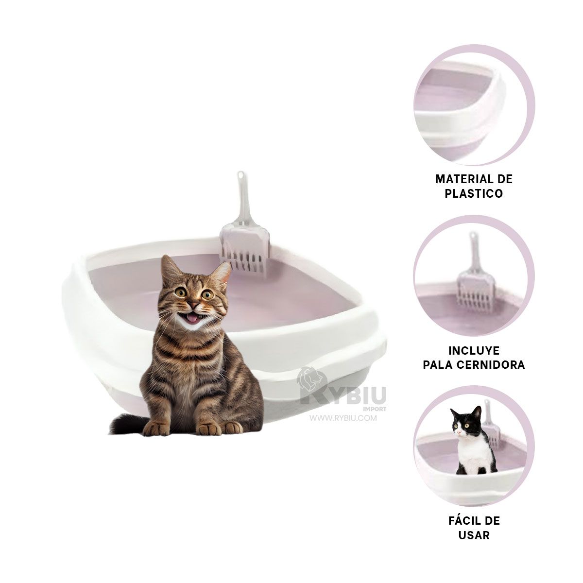 RYBIU IMPORT - Litera Comoda con Pala 48x40x125 Lila Y+Gift MiniAgenda