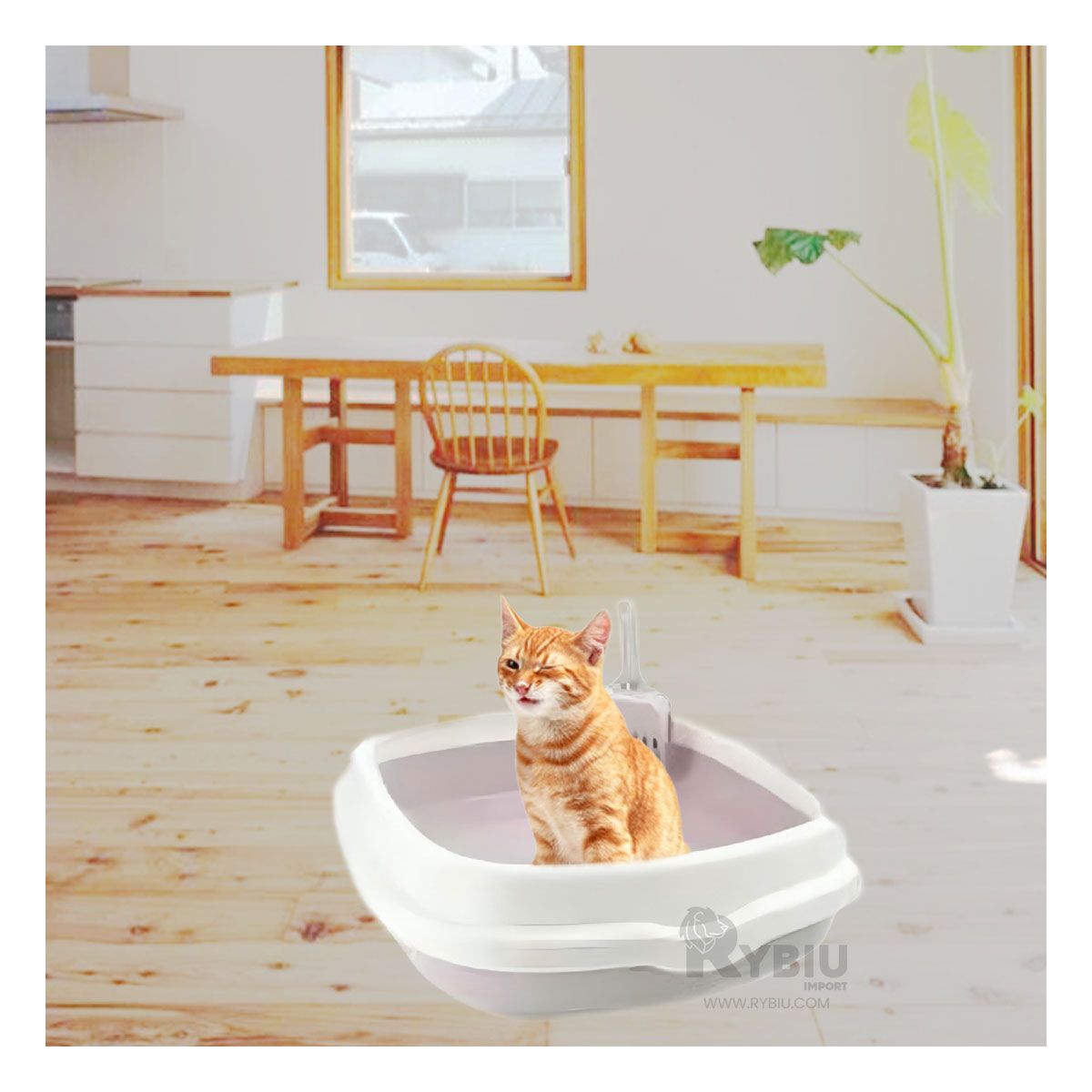 RYBIU IMPORT - Arenero Ventilado con Pala 48x40x125 Lila Y+Regalo Stickers