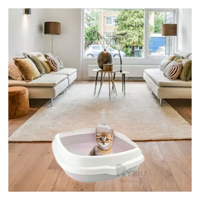 RYBIU IMPORT - Arenero de Gato Grande 48x40x125 Lila Y+Regalo Agendita