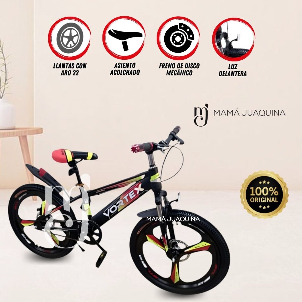 GENERICO - Bicicleta para Niños Aro 22 «GIRONS» Red