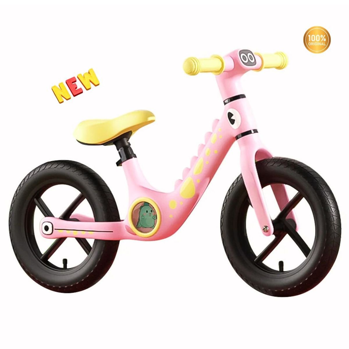 GENERICO - Bicicleta de Equilibrio DINOSAURIO para Niños Color Rosado