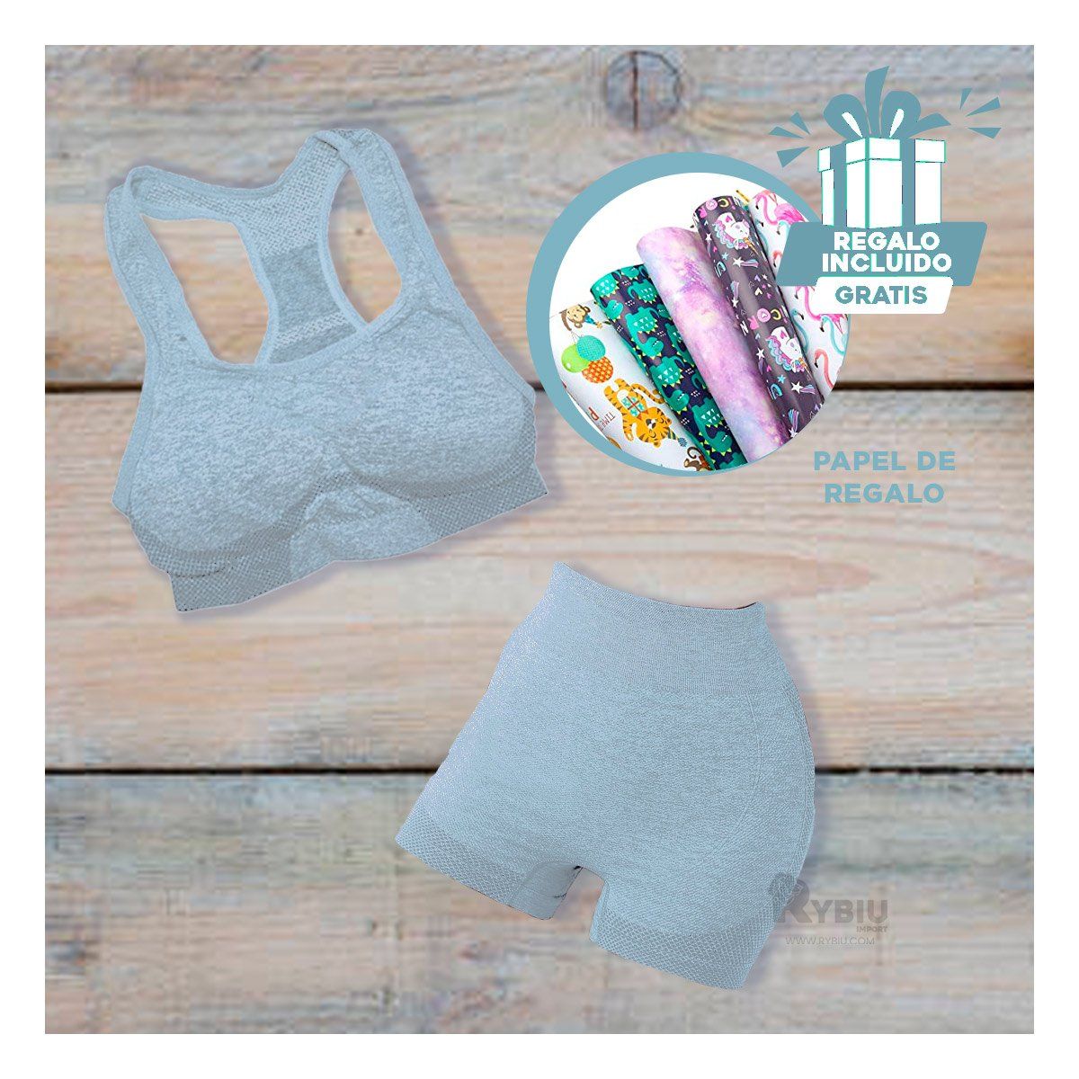RYBIU IMPORT - Prenda Ajustada Agilidad en Celeste Y+Envoltorio de Regalo