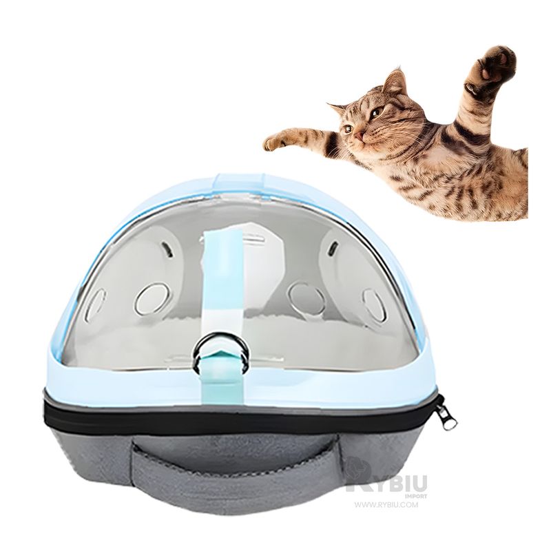 RYBIU IMPORT - Mochila Amplia para Gatos de Color Celeste Y+Regalo Stickers