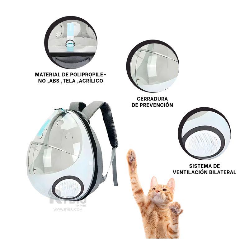 RYBIU IMPORT - Maleta Moderna para Mascotas Plomo Y+Regalo Agendita