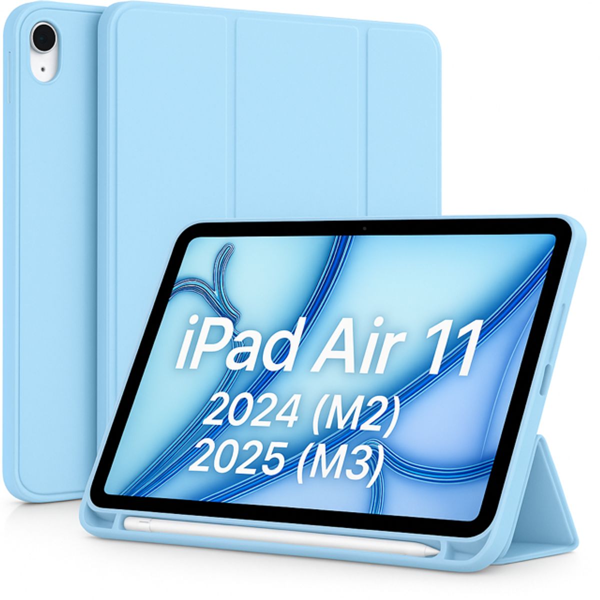 GENERICO - Funda Smart Case Para iPad Air 11 M3 2025  M2 2024 - Celeste