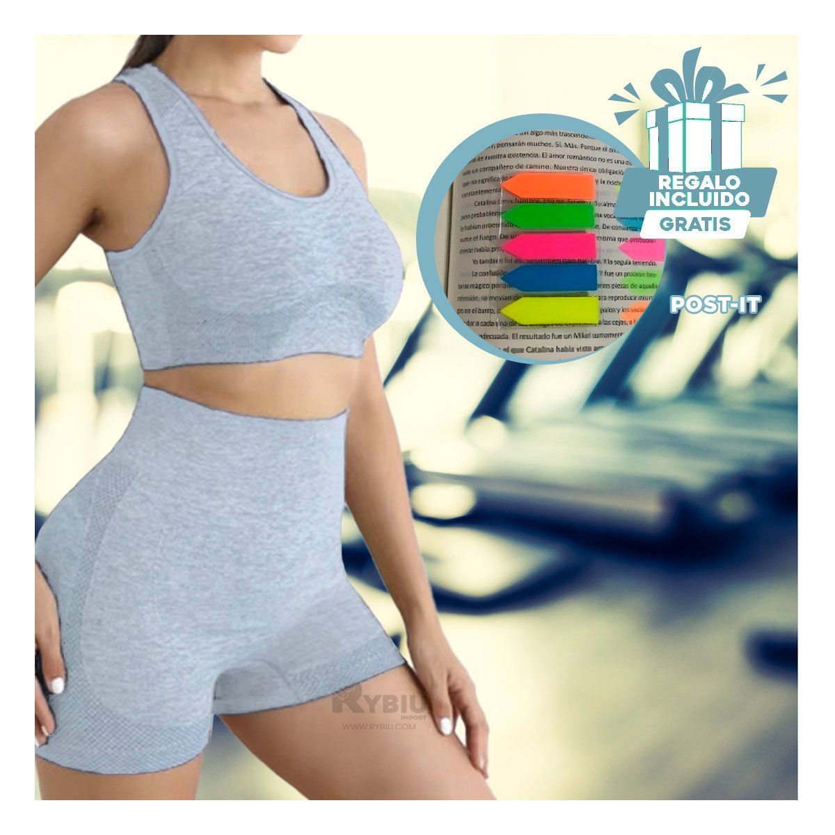 RYBIU IMPORT - Prenda Ligera para Ejercitar en Celeste Y+Gift Stickers