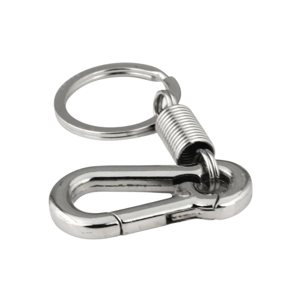 GENERICO - Gancho Llavero Mosquetón Con Resorte De Acero Inoxidable 6cm