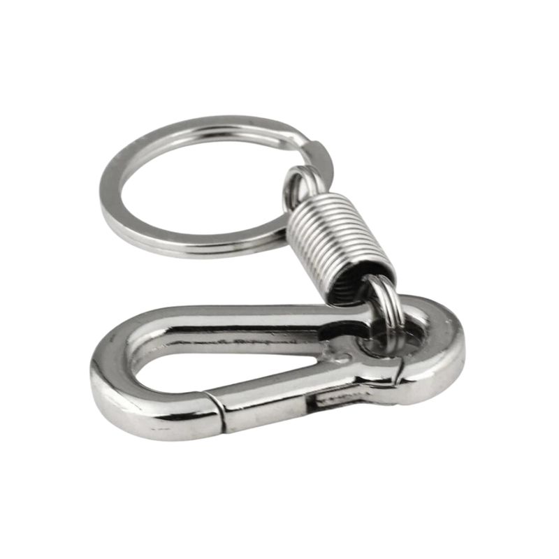 GENERICO - Gancho Llavero Mosquetón Con Resorte De Acero Inoxidable 6cm