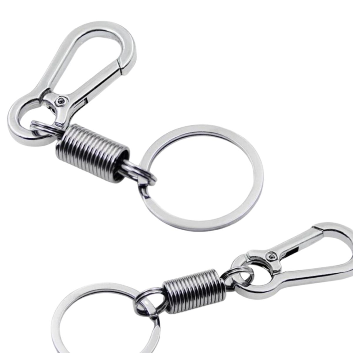 GENERICO - Gancho Llavero Mosquetón Con Resorte De Acero Inoxidable 6cm