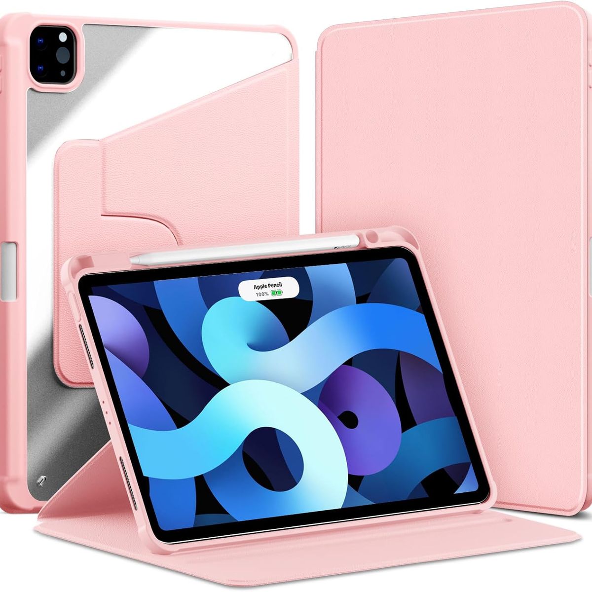 GENERICO - Funda case para iPad Pro 11 iPad Air 5/4 generación GIRATORIO - ROSA