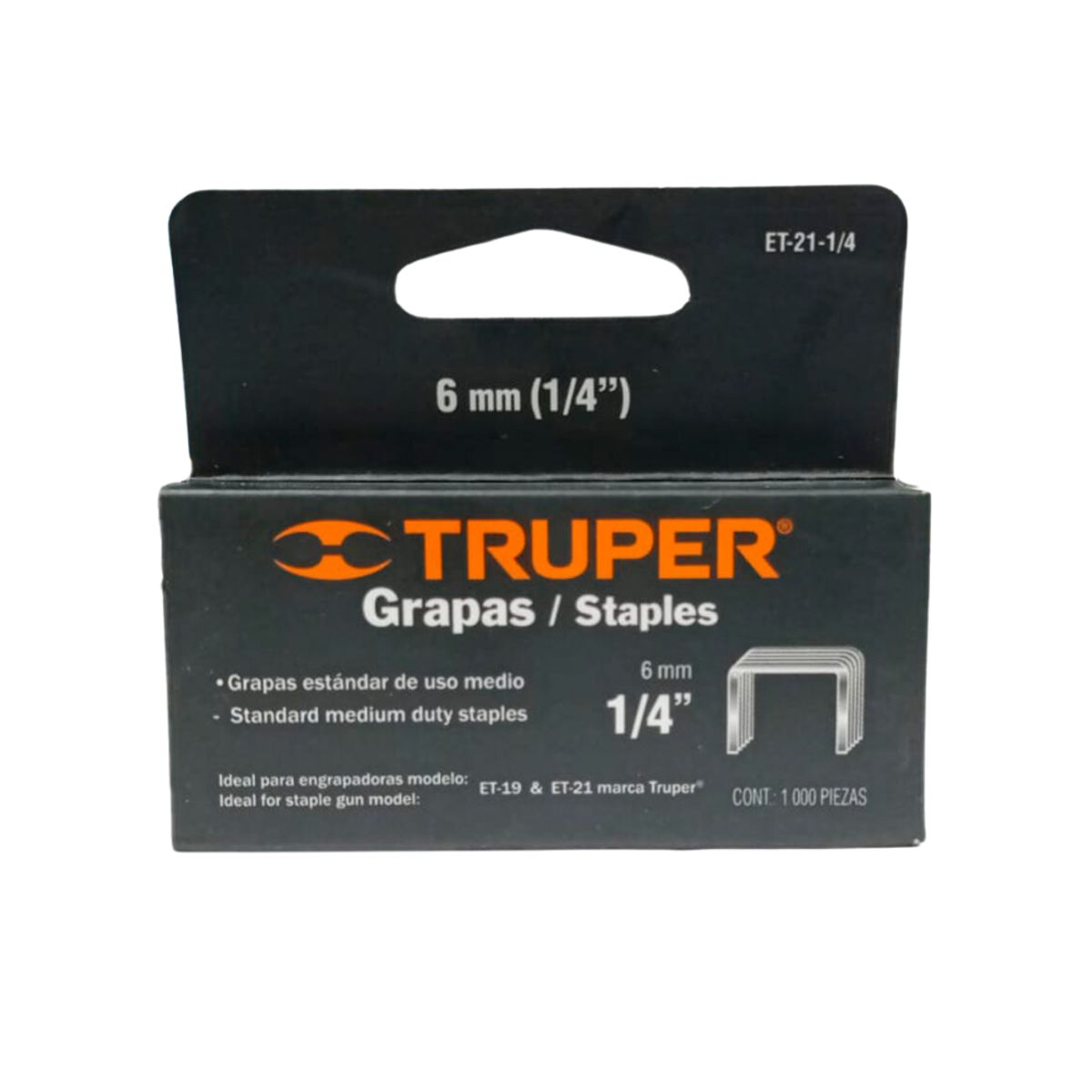 TRUPER - Grapas 14 Truper 60mm Para Et-19 Y Et-21 Tapizar 1000pcs
