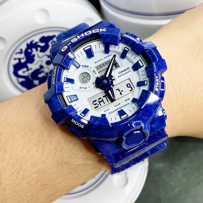 G-SHOCK - Reloj G shock GA-700BWP-2A Azúl