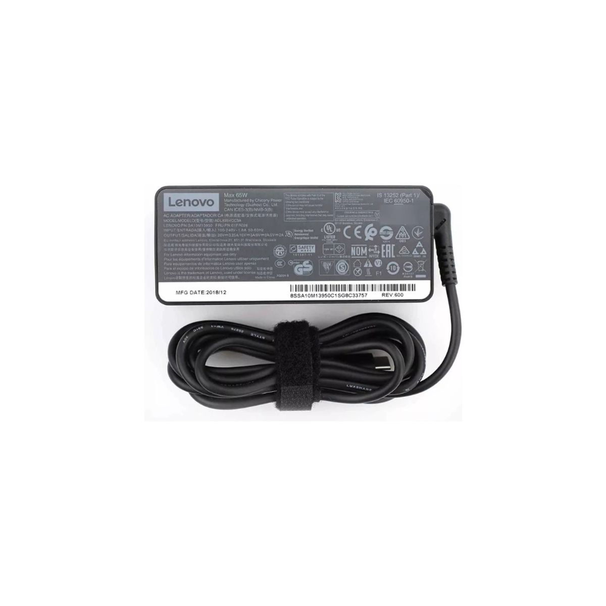 LENOVO - Cargador Lenovo tipo C.  de 65W.