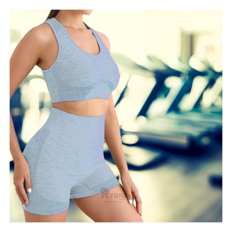 GENERICO - Top Ajustado para Yoga Comodo para Fitness en Celeste