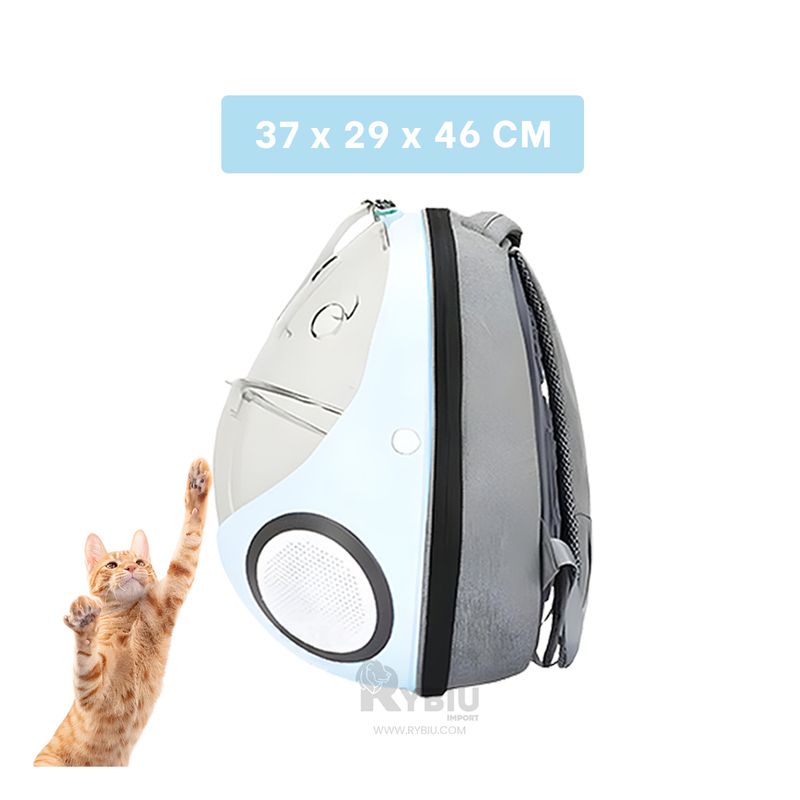 GENERICO - Maleta Ideal para Felinos de Color Celeste Y+Gift Stickers