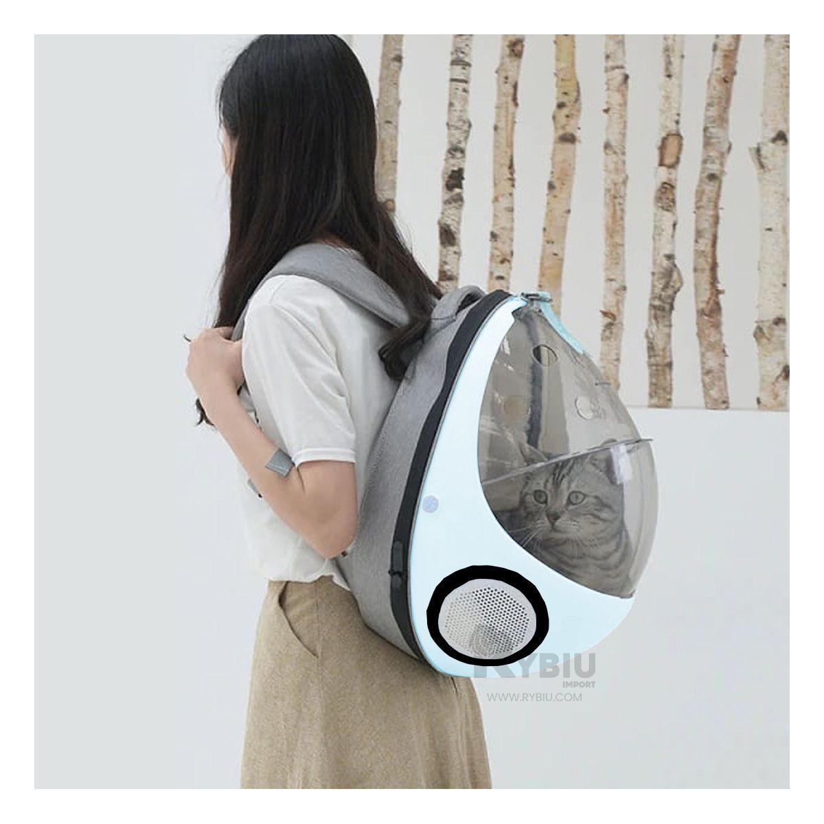 GENERICO - Maleta Moderna para Mascotas Color Celeste Y+Regalo Agendita