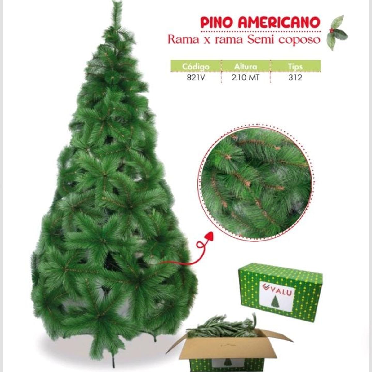 GENERICO - PINO AMERICANO SEMI-COPOSO 2.10M 312 tips