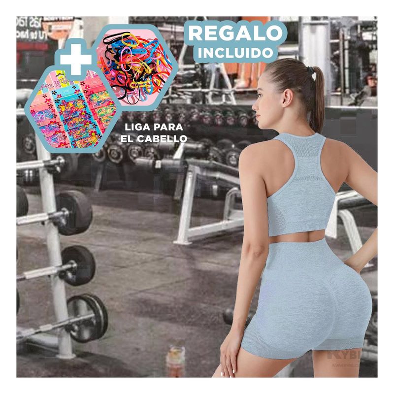 RYBIU IMPORT - Conjunto Deportivo para Yoga en Celeste Y+Post-it Adhesivos