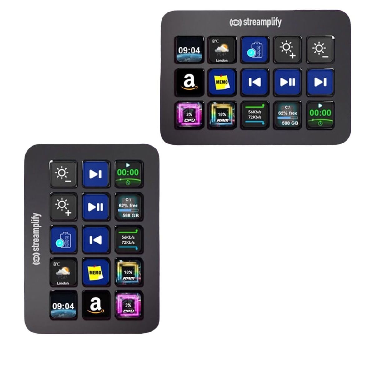 STREAMPLIFY - Streaming Deck Streamplify LCD 15 Keys W/HUB Black
