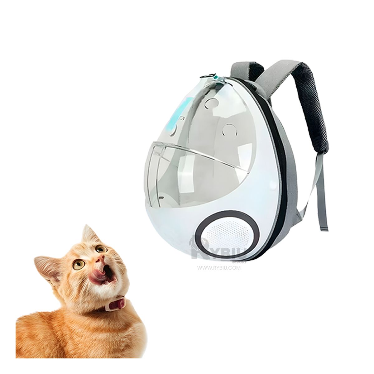 GENERICO - Mochila Huevo Adaptable para Gatos en Color Plomo