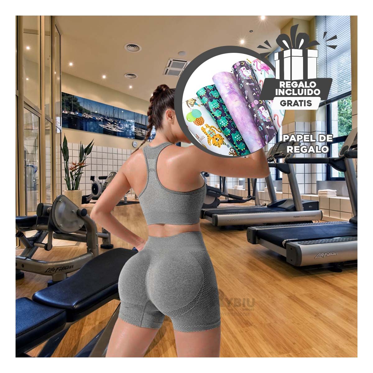 RYBIU IMPORT - Conjunto Deportivo para Yoga en Plomo Y+Post-it Adhesivos