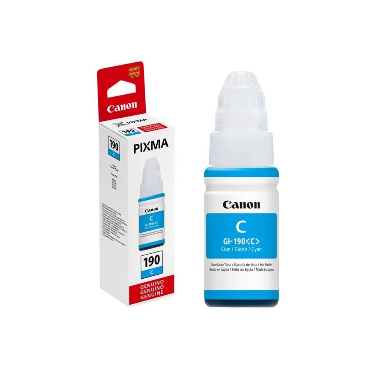 CANON - Botella de Tinta Canon GI-190C Cian
