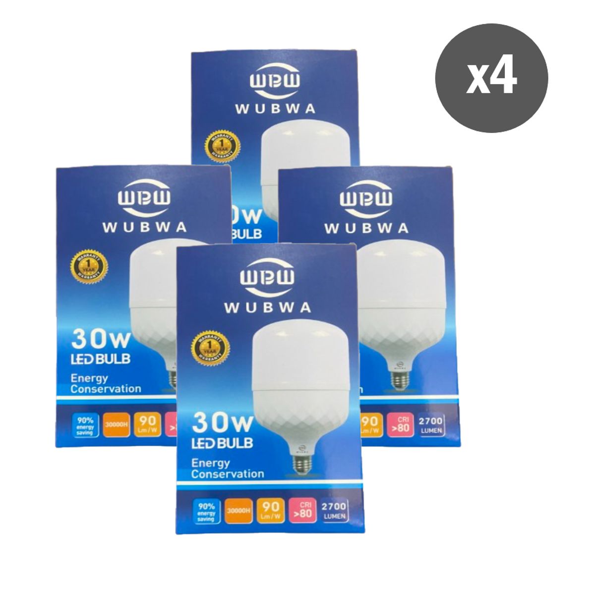 GENERICO - Pack x4 Focos Bombillas led de 30W High Power