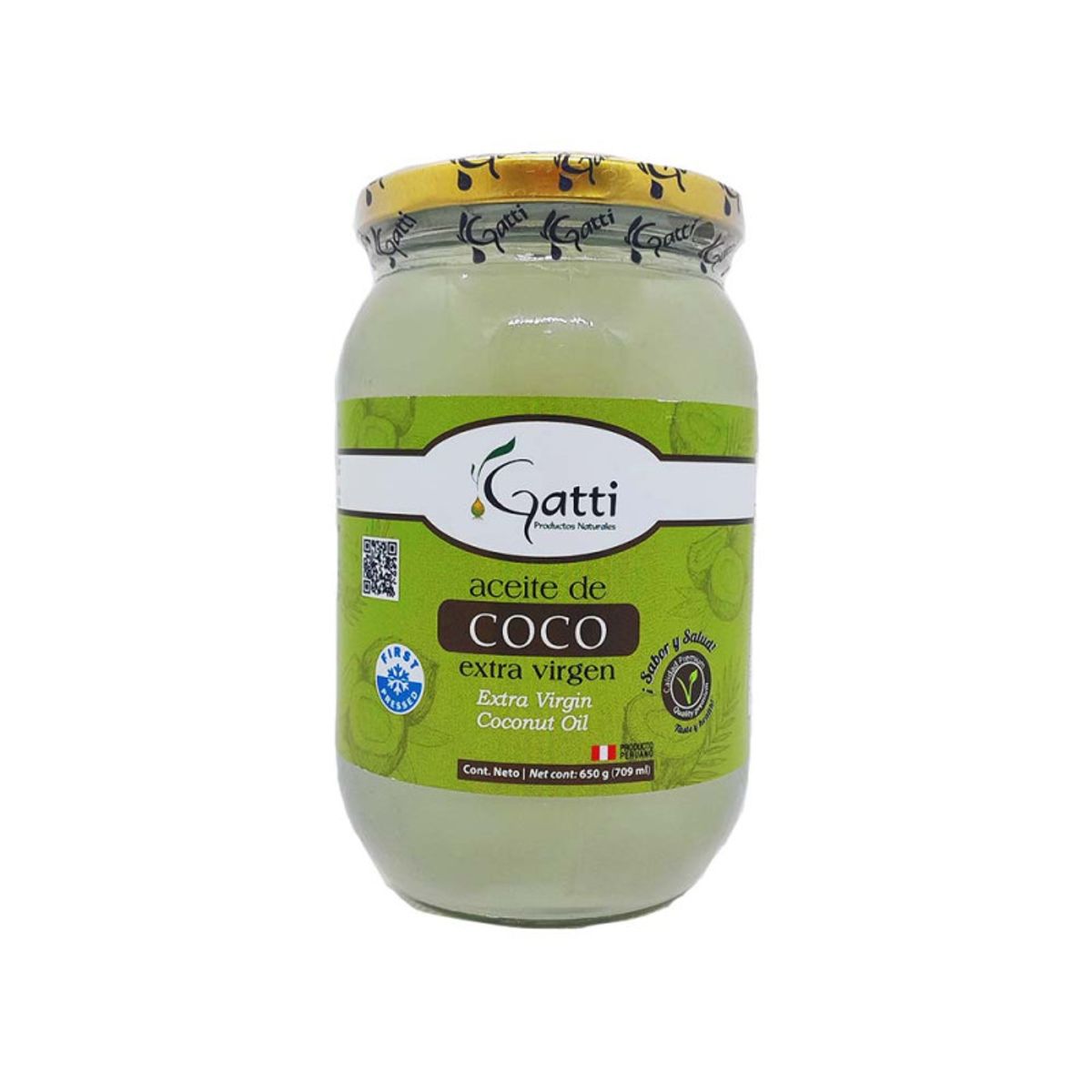 GATTI - Aceite de Coco Prensado en Frío x 707 ml  - Gatti