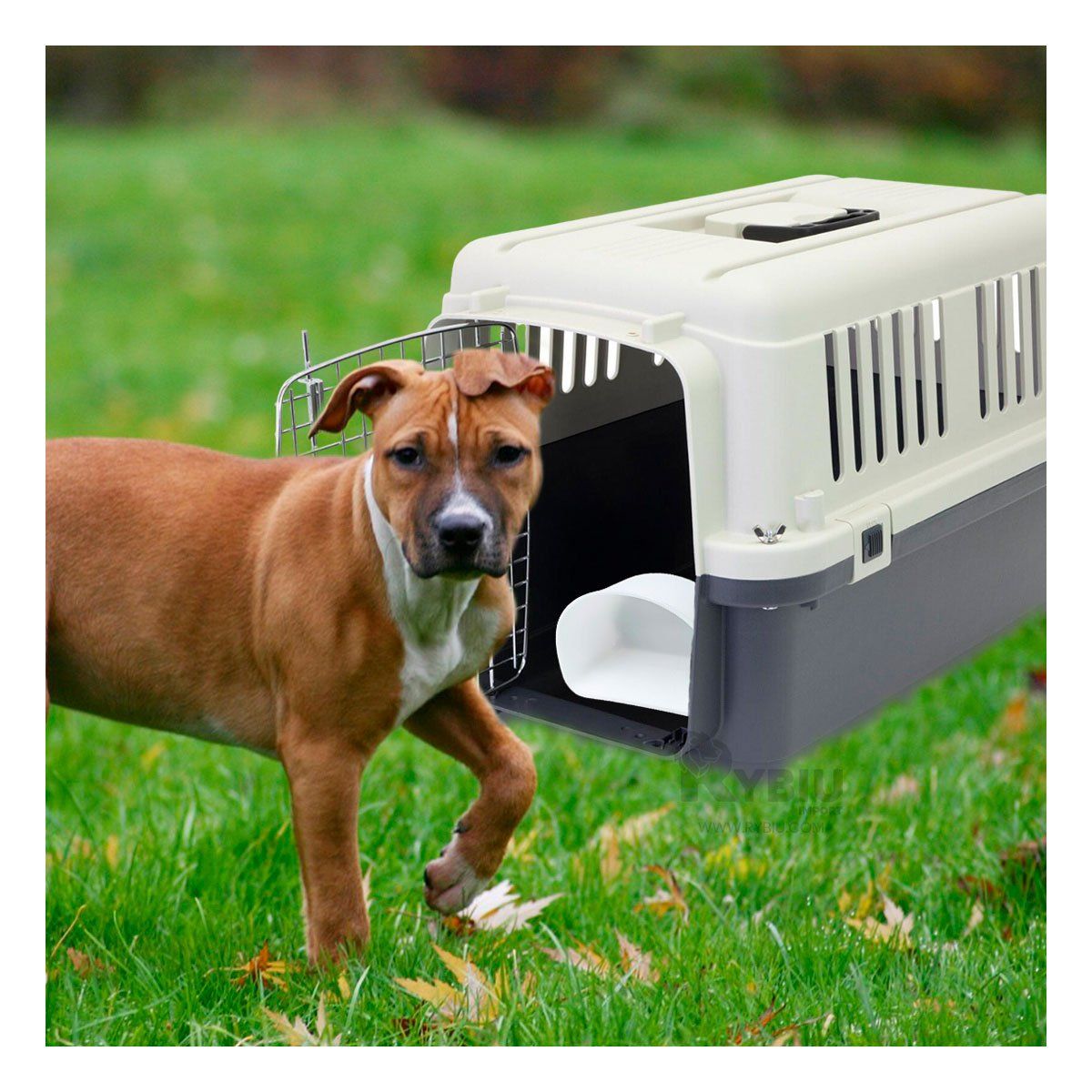 RYBIU IMPORT - Transportador L60 de Animales Seguro y Comodo Plomo Oscuro