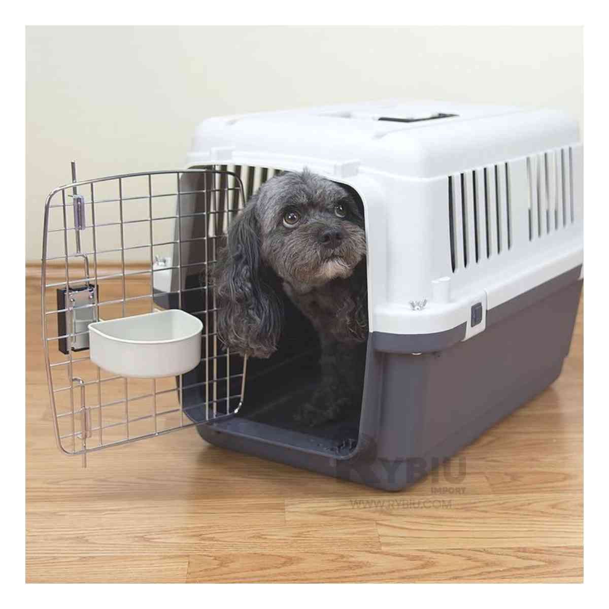 RYBIU IMPORT - Transportador Ideal para Mascota L60 Plomo Oscuro Y+Stickers