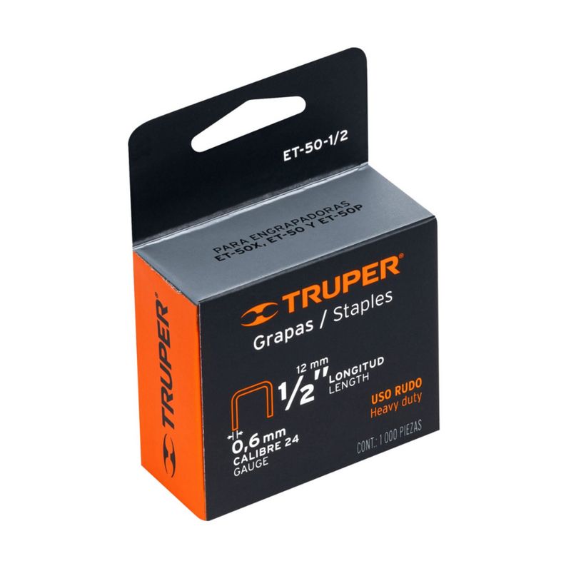 TRUPER - Grapas 12 Truper 12mm Et-50 Tapizar 1000pcs