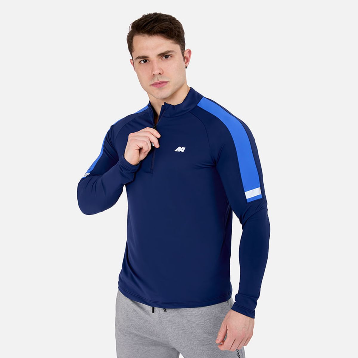 NEW ATHLETIC - Polo Calentador Ml New Athletic Arian Azul Oscuro Hombre