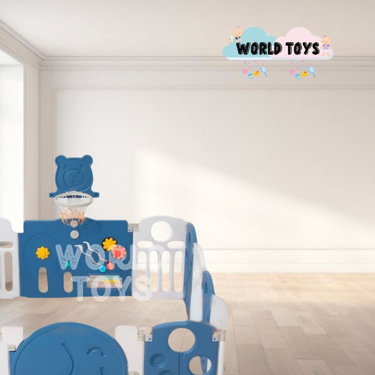 BABY - Corral Interactivo Plegable «EFELANTE» Blue