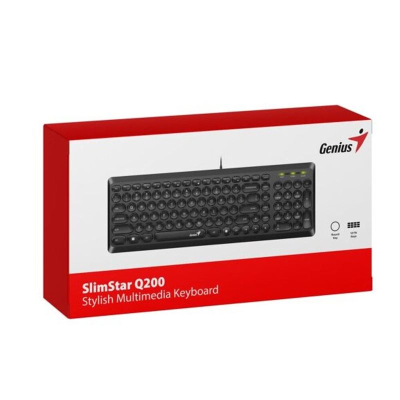 GENIUS - TECLADO GENIUS SLIMSTAR Q200 31310020401 USB MULTIMEDIA SP BLACK