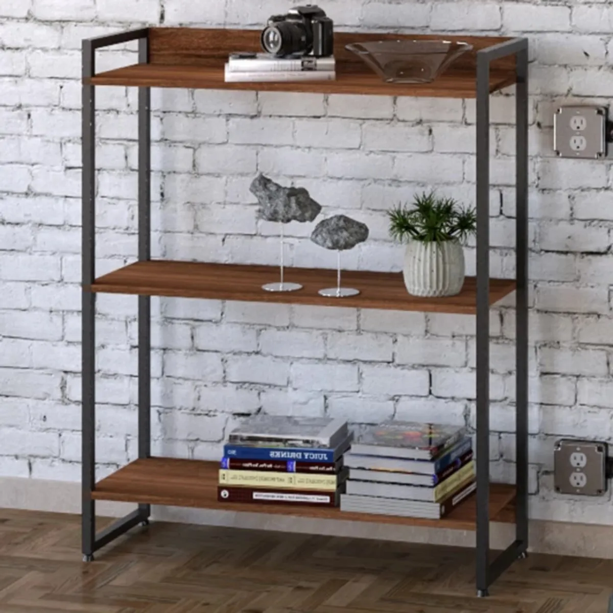 TU MESITA - Estante Industrial Igor color Marrón TU MESITA 3 repisas