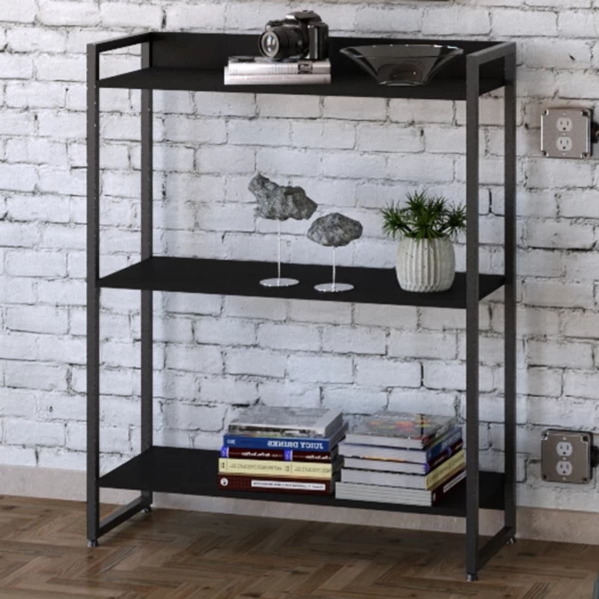 TU MESITA - Estante Industrial Igor color Negro TU MESITA 3 repisas